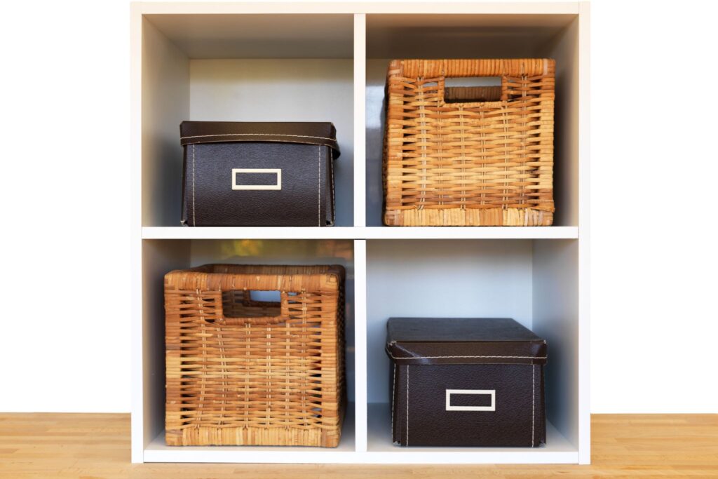 repurpose bookshelves for shoe storage